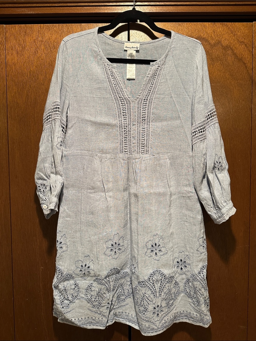 Tommy Bahama Embroidered Linen Blend Boho Tunic Dress